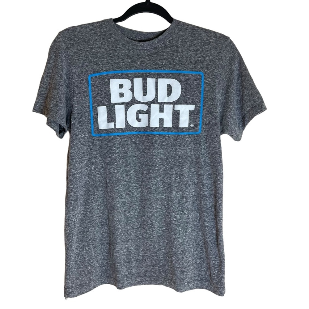 Budlight Graphic Tee Short Sleeve Heathered Gray Women’s Small